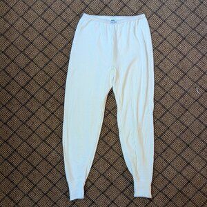 VTG DUOFOLD Cream Wool Cotton Blend 2-Layer Long John Bottoms Pants Womens Large